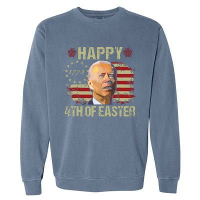 Fun Joe Biden 4th Of July Happy 4th Of Easter Us Flag Garment-Dyed Sweatshirt