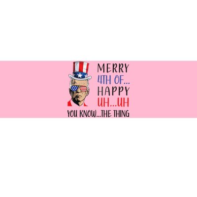 Funny Joe Biden Confused Merry 4th Of July US Flag Bumper Sticker