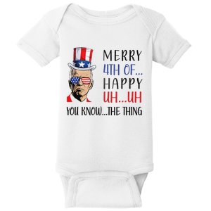 Funny Joe Biden Confused Merry 4th Of July US Flag Baby Bodysuit