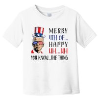 Funny Joe Biden Confused Merry 4th Of July US Flag Toddler T-Shirt