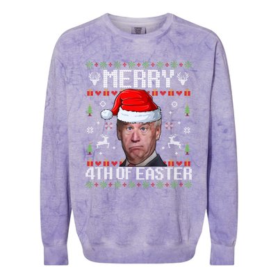 Funny Joe Biden Merry 4th Of Easter Ugly Christmas Sweater Gift Colorblast Crewneck Sweatshirt