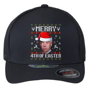 Funny Joe Biden Merry 4th Of Easter Ugly Christmas Sweater Gift Flexfit Unipanel Trucker Cap