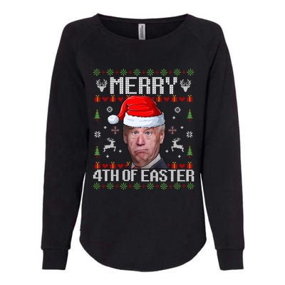 Funny Joe Biden Merry 4th Of Easter Ugly Christmas Sweater Gift Womens California Wash Sweatshirt