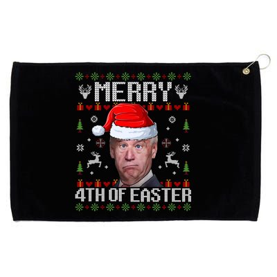 Funny Joe Biden Merry 4th Of Easter Ugly Christmas Sweater Gift Grommeted Golf Towel