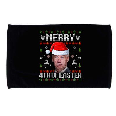 Funny Joe Biden Merry 4th Of Easter Ugly Christmas Sweater Gift Microfiber Hand Towel