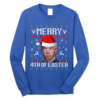 Funny Joe Biden Merry 4th Of Easter Ugly Christmas Sweater Gift Long Sleeve Shirt