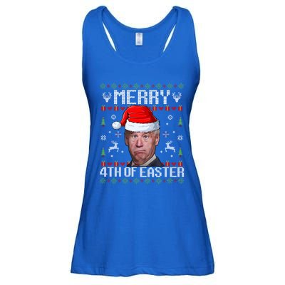 Funny Joe Biden Merry 4th Of Easter Ugly Christmas Sweater Gift Ladies Essential Flowy Tank