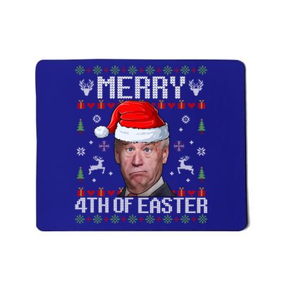 Funny Joe Biden Merry 4th Of Easter Ugly Christmas Sweater Gift Mousepad