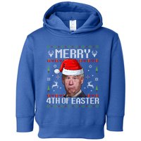 Funny Joe Biden Merry 4th Of Easter Ugly Christmas Sweater Gift Toddler Hoodie