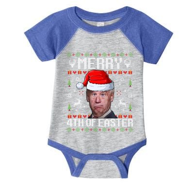 Funny Joe Biden Merry 4th Of Easter Ugly Christmas Sweater Gift Infant Baby Jersey Bodysuit