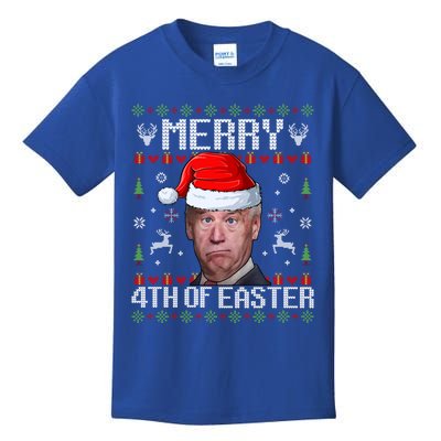 Funny Joe Biden Merry 4th Of Easter Ugly Christmas Sweater Gift Kids T-Shirt