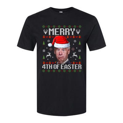 Funny Joe Biden Merry 4th Of Easter Ugly Christmas Sweater Gift Softstyle CVC T-Shirt