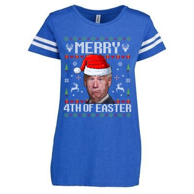 Funny Joe Biden Merry 4th Of Easter Ugly Christmas Sweater Gift Enza Ladies Jersey Football T-Shirt