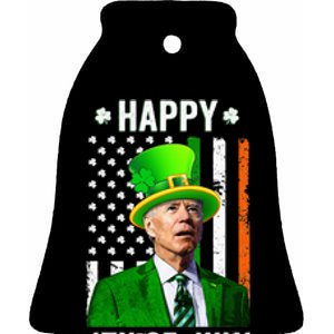 Funny Joe Biden Happy 4th Of July Confused St Patricks Day Ceramic Bell Ornament