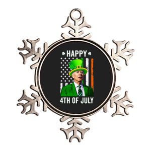 Funny Joe Biden Happy 4th Of July Confused St Patricks Day Metallic Star Ornament