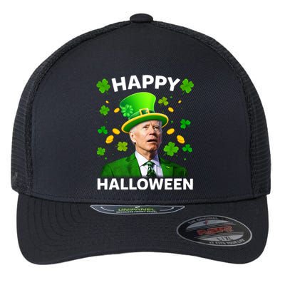 Funny Joe Biden St Patricks Day Happy Halloween Flexfit Unipanel Trucker Cap