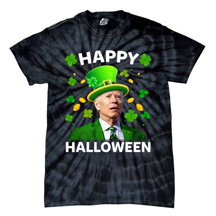 Funny Joe Biden St Patricks Day Happy Halloween Tie-Dye T-Shirt