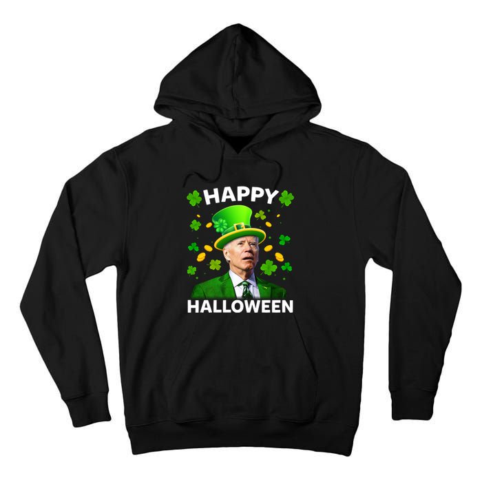 Funny Joe Biden St Patricks Day Happy Halloween Tall Hoodie