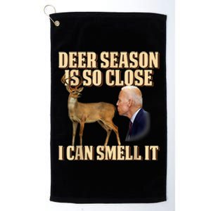 Funny Joe Biden Deer Season Is So Close I Can Smell It Platinum Collection Golf Towel