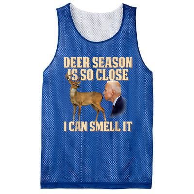 Funny Joe Biden Deer Season Is So Close I Can Smell It Mesh Reversible Basketball Jersey Tank