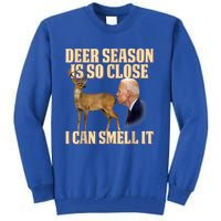 Funny Joe Biden Deer Season Is So Close I Can Smell It Tall Sweatshirt