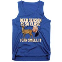 Funny Joe Biden Deer Season Is So Close I Can Smell It Tank Top