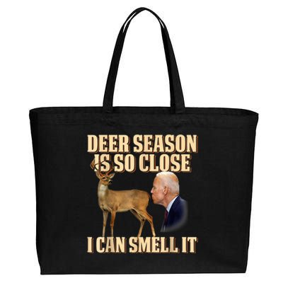 Funny Joe Biden Deer Season Is So Close I Can Smell It Cotton Canvas Jumbo Tote