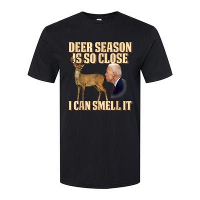 Funny Joe Biden Deer Season Is So Close I Can Smell It Softstyle CVC T-Shirt