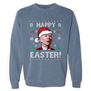 Funny Joe Biden Christmas Happy Easter Ugly Sweater Xmas Great Gift Garment-Dyed Sweatshirt