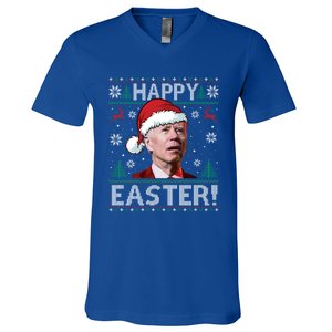 Funny Joe Biden Christmas Happy Easter Ugly Sweater Xmas Great Gift V-Neck T-Shirt