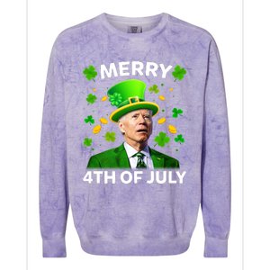 Funny Joe Biden St Patricks Day Merry 4th Of July Colorblast Crewneck Sweatshirt