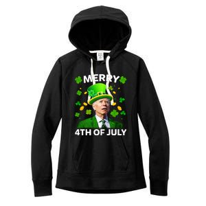 Funny Joe Biden St Patricks Day Merry 4th Of July Women's Fleece Hoodie