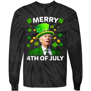 Funny Joe Biden St Patricks Day Merry 4th Of July Tie-Dye Long Sleeve Shirt