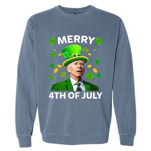 Funny Joe Biden St Patricks Day Merry 4th Of July Garment-Dyed Sweatshirt