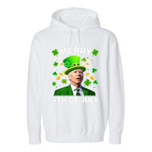 Funny Joe Biden St Patricks Day Merry 4th Of July Garment-Dyed Fleece Hoodie