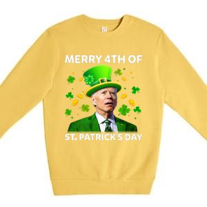 Funny Joe Biden St Patricks Day Merry 4th Of St Patrick's Day Premium Crewneck Sweatshirt