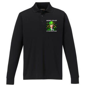 Funny Joe Biden St Patricks Day Merry 4th Of St Patrick's Day Performance Long Sleeve Polo