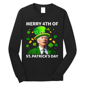 Funny Joe Biden St Patricks Day Merry 4th Of St Patrick's Day Long Sleeve Shirt