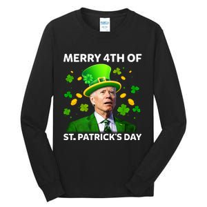 Funny Joe Biden St Patricks Day Merry 4th Of St Patrick's Day Tall Long Sleeve T-Shirt