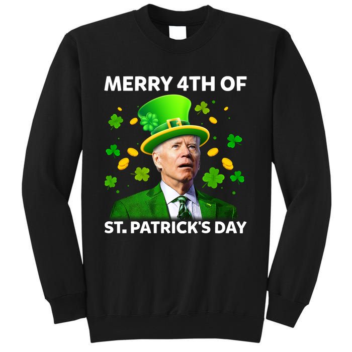 Funny Joe Biden St Patricks Day Merry 4th Of St Patrick's Day Tall Sweatshirt