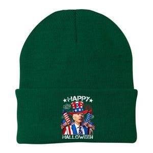 Funny Joe Biden 4th Of July Happy Halloween Firework Knit Cap Winter Beanie