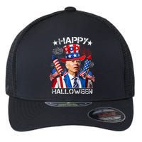 Funny Joe Biden 4th Of July Happy Halloween Firework Flexfit Unipanel Trucker Cap