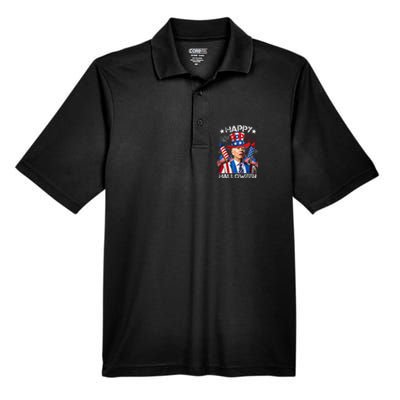 Funny Joe Biden 4th Of July Happy Halloween Firework Men's Origin Performance Pique Polo