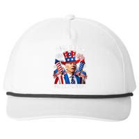 Funny Joe Biden 4th Of July Happy Halloween Firework Snapback Five-Panel Rope Hat