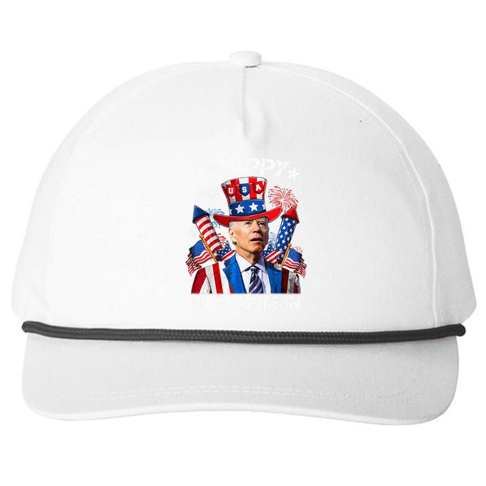 Funny Joe Biden 4th Of July Happy Halloween Firework Snapback Five-Panel Rope Hat