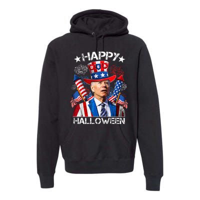 Funny Joe Biden 4th Of July Happy Halloween Firework Premium Hoodie