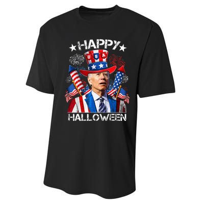 Funny Joe Biden 4th Of July Happy Halloween Firework Performance Sprint T-Shirt