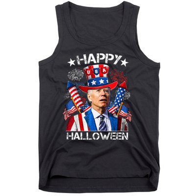 Funny Joe Biden 4th Of July Happy Halloween Firework Tank Top