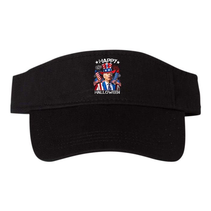 Funny Joe Biden 4th Of July Happy Halloween Firework Valucap Bio-Washed Visor