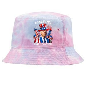 Funny Joe Biden 4th Of July Happy Halloween Firework Tie-Dyed Bucket Hat